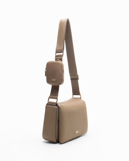 CUSHY SLING BAG IN TAUPE