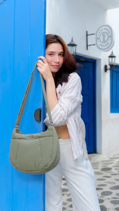 COSY PUFFY CROSSBODY BAG IN PINE