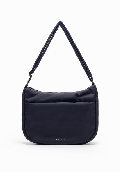 POSH PUFFY CROSSBODY BAG IN JET BLACK