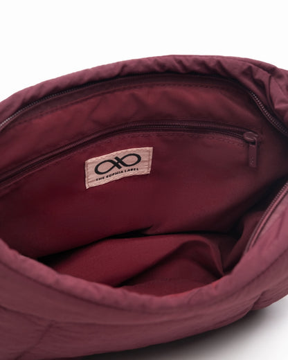 COSY PUFFY CROSSBODY BAG IN WINE