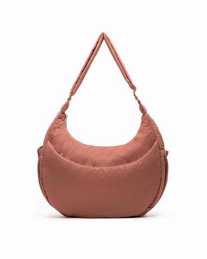 XL COSY PUFFY CROSSBODY BAG IN CLAY